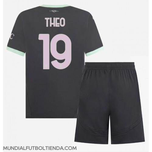 Camiseta AC Milan Theo Hernandez #19 Tercera Equipación Replica 2024-25 para niños mangas cortas (+ Pantalones cortos)